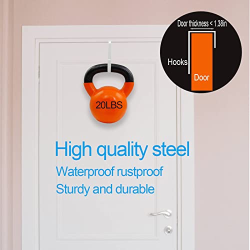 Peasulin 6 Pack Over The Door Hooks, Over The Door Hangers Hooks, Soft Rubber Surface Prevents Scratches, White Door Hooks For Bathroom, Living Room, Kitchen Hanging Clothes, Towels, Shoe Bag, Hats #TOP4