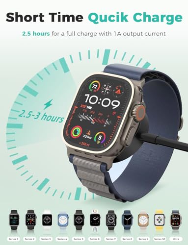 Image of 2026 Upgraded USB C for Apple Watch Charger Magnetic Fast Charging Cable Portable Wireless Charging Compatible with iWatch Series 11 /10 /9 /8 /7 /6 /5 /4 /3 /2-Black