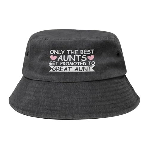 Qauirfe The Best Aunts Get Promoted to Great Aunt Fashion Cowboy Denim Fisherman Hat Outdoor Fishing Cap Sun