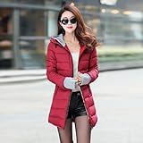 ZXCL 2021 Watded Jacket Weibliche Winterjacke Frauen Daunen Baumwolljacken Slim Parkas Damen Mantel Womens Wattierte-Wine red,XXL