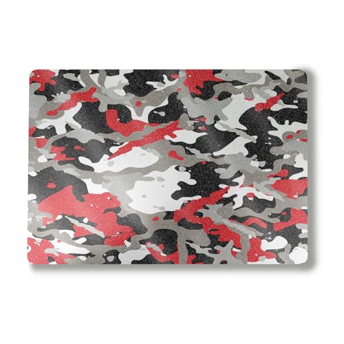 Glossy Glitter Laptop Skin Compatible with Surface Laptop 7 15" (2024) - Red Camo - Premium 3M Vinyl Protective Wrap Decal Cover - Easy to Apply | Crafted in The USA by MightySkins