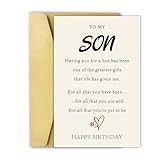 OJsensai Happy Poem Birthday Card for Son, Funny Bday Gifts from Mom Dad, To My Son from Parents, Gift Ideas