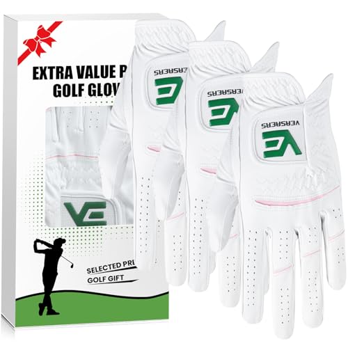 Womens Ladies Golf Rain Gloves Value 3 Pack Left Right Hand, Enha...