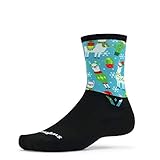 Swiftwick VISION SIX Holiday - Cycling and Running Socks, Mens and Womens (Fa La Llama, X-Large)
