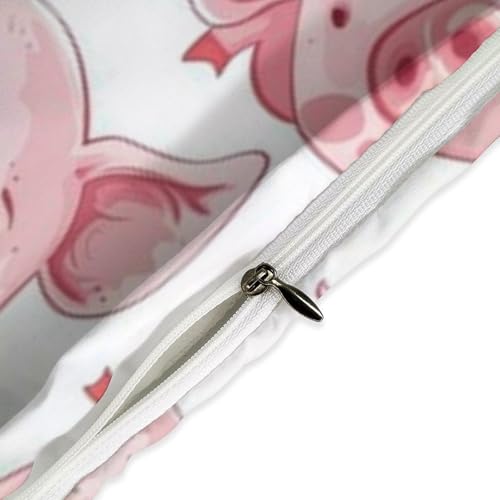 Parure de lit pour enfants cochon mignon avec housse de couette et 2 taies - 6