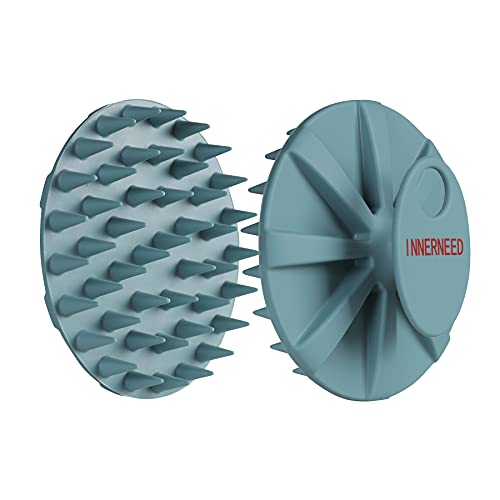 Innerneed Scalp Massager Shampoo Brush, Wet & Dry Manual Scalp Care Head Scrubber Hair Washing, Soft Silicone Bristles, For Hair Growth, Dandruff Removal, Comfortable For All Hair Types (Dark Green) #TOP6