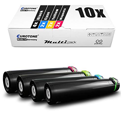10 x Fund XXL Toner im Set para Xerox CopyCentre C32 40, DC 1632 2240 3535, DocuColor 1632 2240 3535, WC Pro 32 40, WorkCentre PRO 32 40 reemplazado 006R01125 006R01125 006R01011 124 0 06R01123