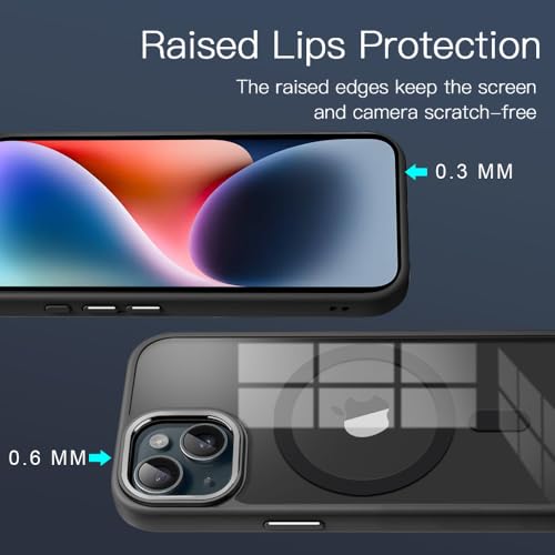 Image of KARWAN Shockproof Back Case Cover Compatible with iPhone 14 Pro, Heavy Duty Case with 360 Degree Camera Protection, Dual Layer Rugged Bumper Protection Cover with Matte Finish (Black)