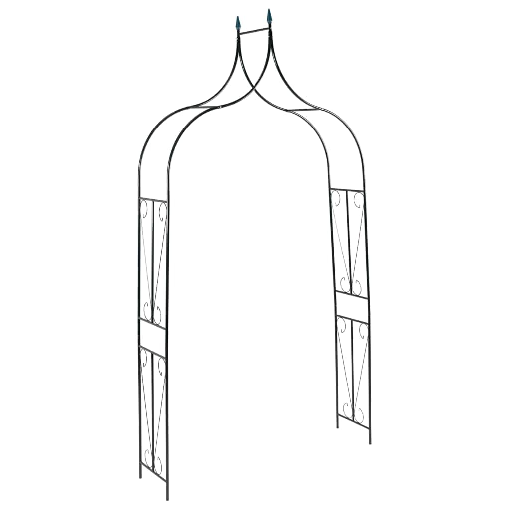 Arco per rose verde scuro, 142 x 37 x 275 cm, in ferro