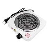 Gatuida Estufa Eléctrica Portátil Quemador de Bobina Ajustable Calentador Compacto Seguro con Control de Temperatura Variable para Cocina y Compatible con Voltaje Acv