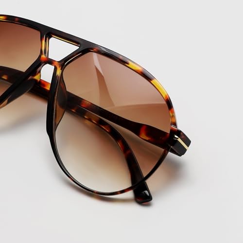 Image of GUVIVI Retro Aviator Sunglasses for Women Men Oversized Classic 70s Vintage Trendy Tangle Free Square Aviators Sun Glasses