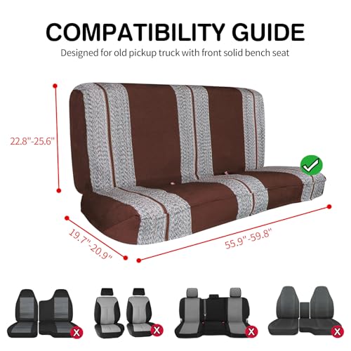 Image of Leader Accessories Saddle Blanket Full Size Truck Bench Seat Cover, Brown