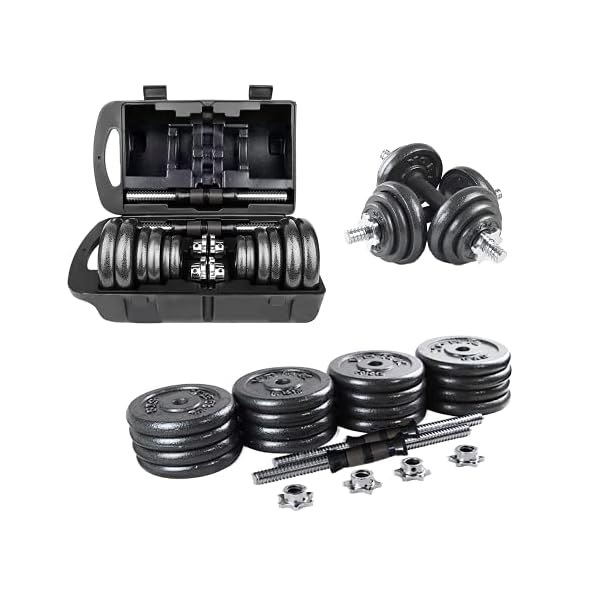 Adjustable Dumbbells 44 lbs Home Weight Lifting Professional Dumbbells for Body Workout Home Gym Fitness with Carry Case (Grey, 44LB/20KG)