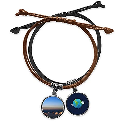 Pulsera de tierra de cuero antialérgica y ajustable a mano