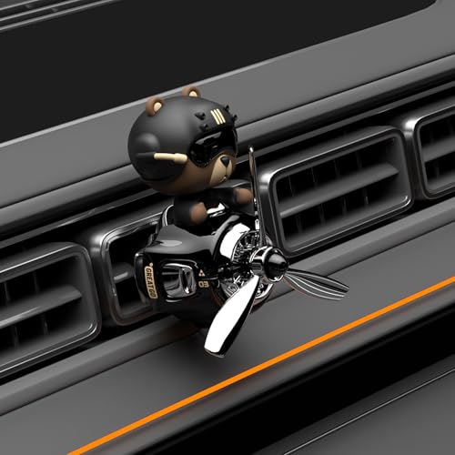 Image of BoBo Bear Car Air Fresheners Pilot Car Diffuser | Cute Car Perfume, Funny Car Fragrance, Rotating Propeller Design, Silicone Clip, Easy Installation, Long-Lasting Fragrance