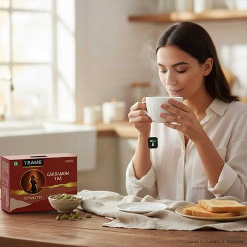 Image of TE-A-ME Black - Cardamom Tea Bags, 100 Bags (Pack of 3) | Black Tea Bags 300 pieces