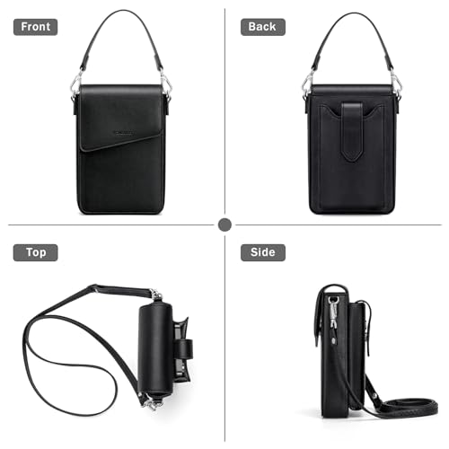 nuoku Small Crossbody Wallet Purse for Women with Phone Pocket, Small Crossbody Phone Bag with 2 Straps3