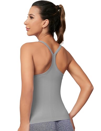 Image of MathCat Workout Tank Tops for Women with Built in Bra, Sleeveless Gym Tops Seamless Racerback Athletic Yoga Shirts