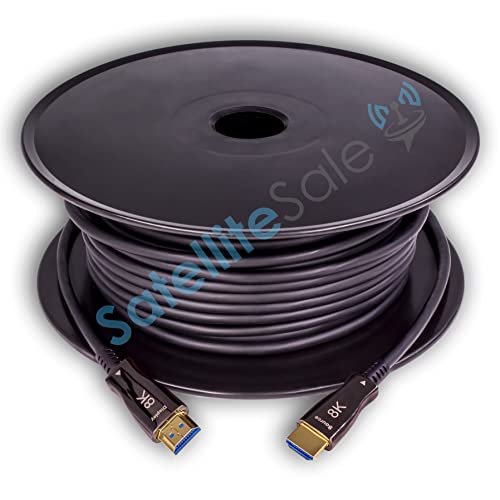 Satellitesale Digital Fiber Optic 8K Hdmi 2.1 Cable 8K/60Hz 48Gbps Universal Wire Pvc Black Cord 50 Feet #TOP4