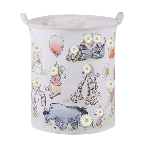 Image of Bear Storage Basket,Nursery Large Hamper Canvas Laundry Basket Foldable With Waterproof Pe Coating,For Kids Boys And Girls, Bathroom, Bedroom, Clothes,Toy Bin