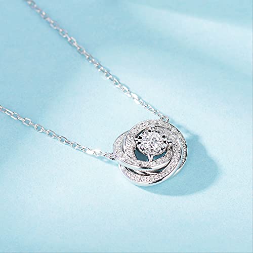 Collier avec pendentif en diamant moissanite et argent 925 pour femmes