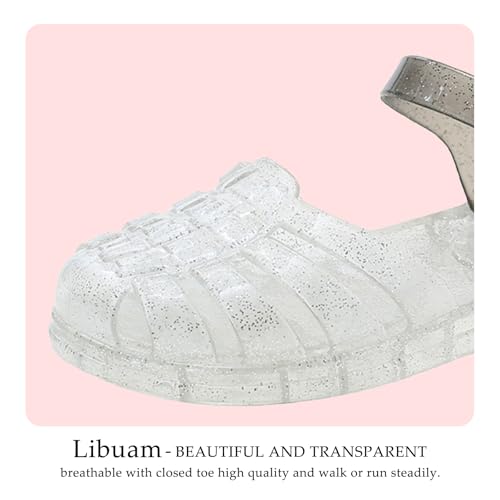 Image of Jelly Sandals for Girls,Closed Toe Princess Costume Summer Dress Shoes Fisherman Gladiator Water Beach Flat Sandals for Toddler /Little Kid /Big Kid