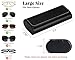 RayLove Glasses Case Hard Shell, Travel Sunglasses Case, Leather Hard Eyeglass Case for Women, Reading Glasses Case for Men (Faux Leather, Black)