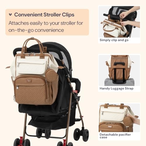 BabbleRoo Leather Diaper Bag Backpack