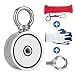 Fishing Magnet with 66ft Rope & Glove, Wukong 760LB Pulling Force Super Strong Neodymium Magnet with Heavy Duty Rope & Carabiner for Magnet Fishing and Retrieving in River - 67mm Diameter
