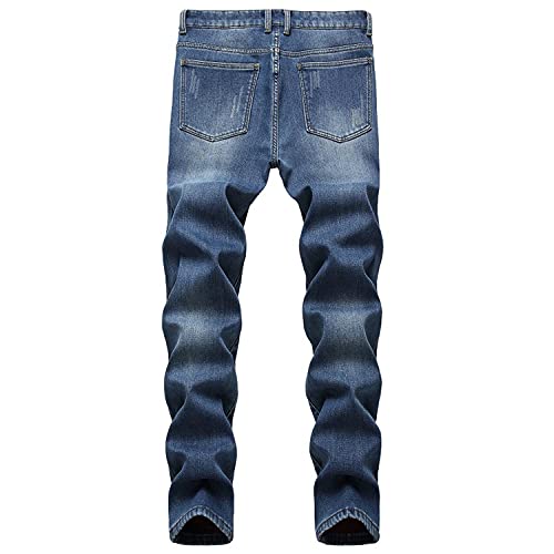 Men's Flannel Lined Jeans Slim Fit Tapered Fleece Lined Demin Pants Relaxed-Fit Straight-Leg Jeans2
