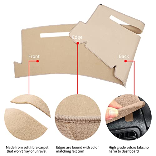 HanLanKa Dashboard Cover for Chevrolet Silverado 1500 2500 3500 1999-2006 Avalanche Chevy Tahoe Suburban GMC Sierra Yukon Dash Cover Mat(Premium Carpet, Beige)