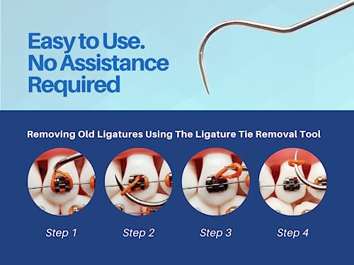 Artman Dental Ligature Ties Removal Tool Stainless Steel Braces Color Bands Remover Orthodontic Color Ties Professional Braces Wires Removal Tool Probe For Teeth #TOP3