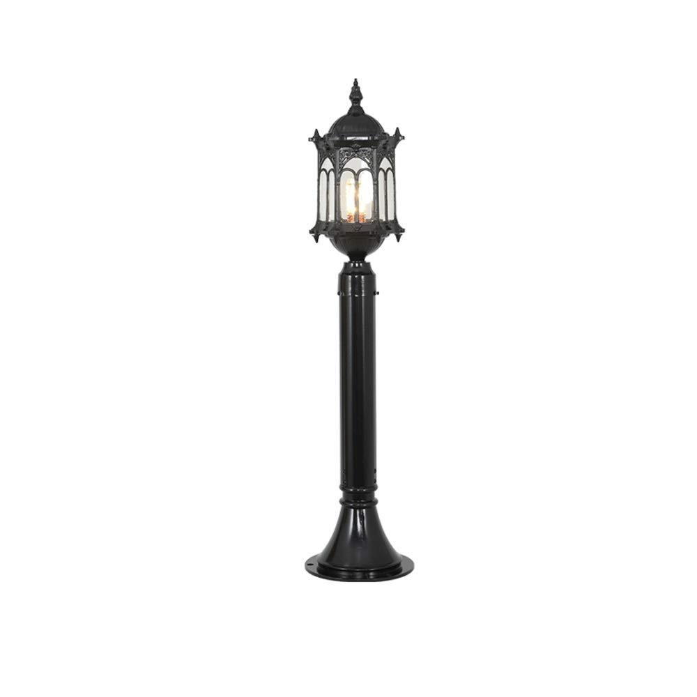 QUSYZD Post Lights Outdoor,European Retro High Pole Lamp E27 Lawn Lamp Outdoor Road Lamp Villa Balcony Courtyard Waterproof Outdoor Lighting Lighting Lamp Die-Casting,Black-80cm