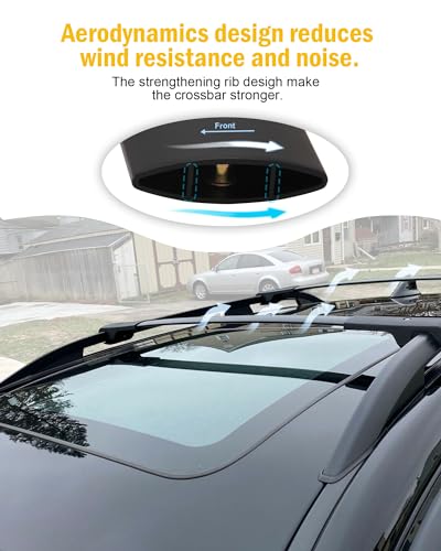 EZREXPM Cross Bars Roof Rack Fit for 2014-2024 Subaru Forester / 2013-2024 XV Crosstrek / 2012-2019 Impreza / 2022-2024 Outback Wilderness Cargo Carrier with Raised Side Rails