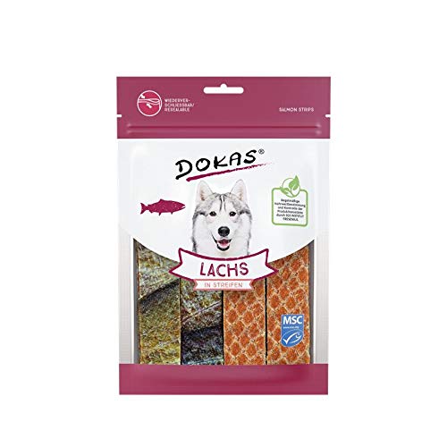 Crave Hundesnacks Protein Chunks mit 100% natürlichem Lachs, 6 Packungen (6 x 55 g) 5 Dokas Dog Lachs in Streifen100 g (Menge: 8 je Bestelleinheit)
