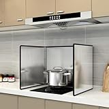 Spritzschutz aus Edelstahl für die Küche Bratpfanne, faltbarer Anti-Splitter-Schild, 40 x 40 cm