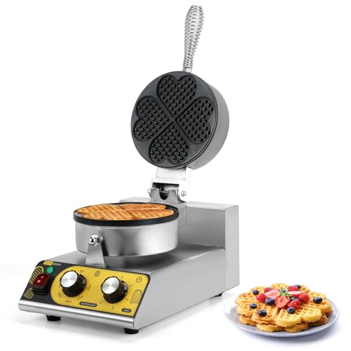 Dyna-Living Commercial Heart Shaped Waffle Maker, 1200W Non-stick...