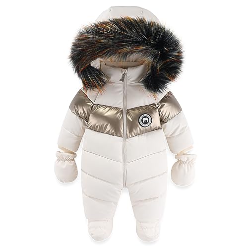 Image of Fumdonnie Newborn Girl Winter Snow Suit Infant Coat For Baby Boys 0-3 3-6 Months Snowsuits
