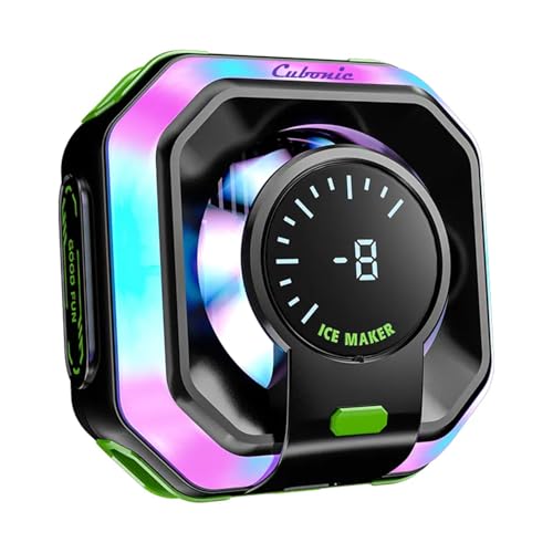 Image of Cubonic Frostrix Instant Frost Mobile Cooler with AI Cooling Mode, Real-Time Temperature Display, 1 Button Control, RGB Lighting, Magnetic /Clip Mount /Metal Plate, Ultra-Quiet Fan for Phone /Tablet