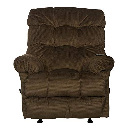 Catnapper Batts Chaise Rocker Recliner With Heat & Massage In Brown Polyester Fabric #TOP1