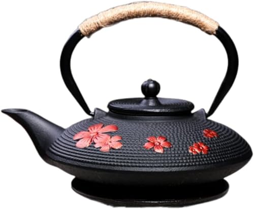 鉄瓶 南部鉄器 急須 パーティー オフィス 自宅 ケトル熱湯未塗装 手作り鉄ポット古典的なヴィンテージ茶こしは日本製の籠と小さな手作り茶こしです (B)