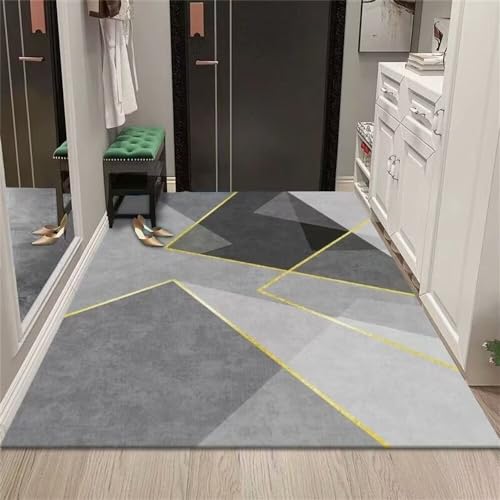 Tapis de jeu bébé géométrique gris 60x120cm lavable et indéformable - 2