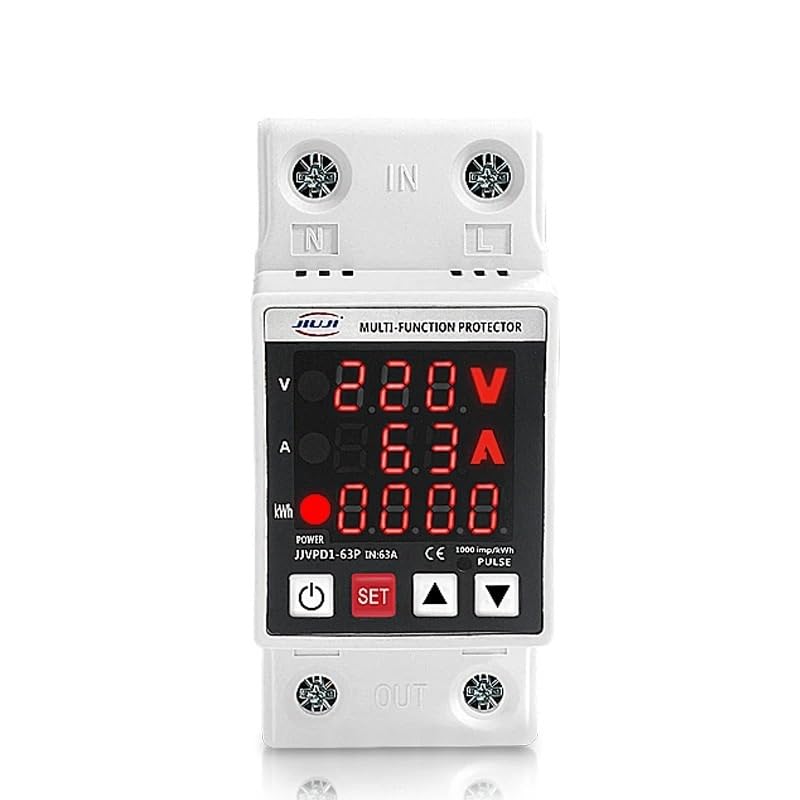 Relé protector sobretensión ajustable 230V interruptor automático riel DIN corriente 63A