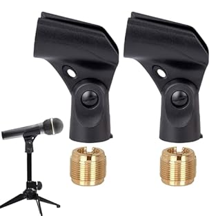 【Package Content】This microphone clip set includes 2 adjustable microphone holder clips, ample for your everyday needs. 【Universal Compatibility】Equipped with a 5/8" male to 3/8" female metal screw adapter, this mic holder for stand fits seamlessly w...