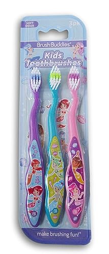 Tree House Studio 3-Piece Soft Bristle Toothbrush Set for Kids (Mermaids)