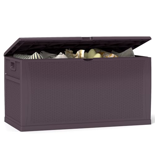 120gallonresindeckboxweatherproofoutdoorstorageboxforpatiogardenpoolandyardlockablewaterproofbinfortoolscushionsandaccessoriesbrown Urban Country Home Decor 120 gallon resin deck box weatherproof outdoor storage box for patio garden pool and yard lockable waterproof bin for tools cushions and accessories brown urban country home decor