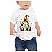 Fhtahun Baby Weiß T-Shirt für Kinder Kurzarm T-Shirts Jungen Mädchen Tops - Sonnenblumen Bienenpuppe Drucken - Sommer Rund Ausschnitt Basic Shirt Oberteile (Weiß_E,1-2 Jahre)