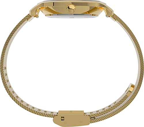 Image of TIMEX Transcend Analog Watch for Women with Blue Round Dial & Gold Stainless Steel Bracelet Band Water Resistant Women's Wrist Watches - TW2V51900UJ