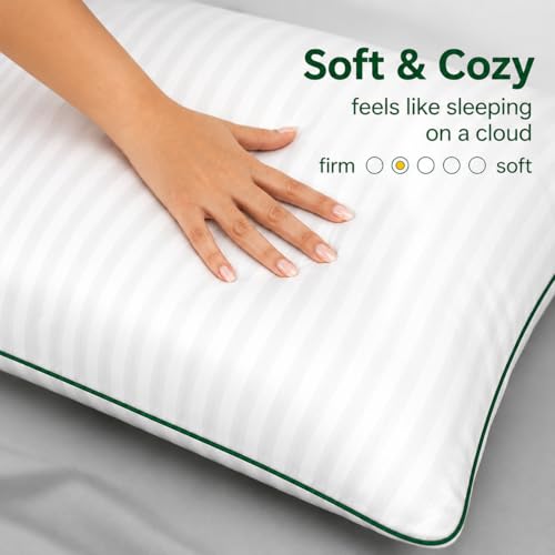 Image of Premium Hollow Fiber Bed Pillow Set of 2 (16 inchx24 inch) - Soft, Fluffy & Hypoallergenic | Machine Washable | Sleeping, Home & Daily Use | 6 Months Warranty