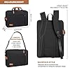 ESTARER Umwandelbar Rucksack Laptoptasche Umhängetasche Herren 17/17,3 Zoll Multifunktions Nylon Tasche für Business/Schule/Reisen Schwarz #2